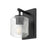 Z-Lite Landon 1 Light Wall Sconce, Matte Black/Clear Ribbed