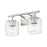 Z-Lite Landon 2 Light Vanity, Brushed Nickel/Clear Ribbed