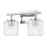 Z-Lite Landon 2 Light Vanity, Chrome/Clear Ribbed - 7515-2V-CH