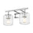 Z-Lite Landon 2 Light Vanity, Chrome/Clear Ribbed