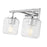 Z-Lite Landon 2 Light Vanity, Chrome/Clear Ribbed