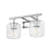 Z-Lite Landon 2 Light Vanity, Chrome/Clear Ribbed