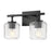 Z-Lite Landon 2 Light Vanity, Matte Black/Clear Ribbed - 7515-2V-MB