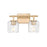 Z-Lite Landon 2 Light Vanity, Modern Gold/Clear Ribbed