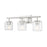 Z-Lite Landon 3 Light Vanity, Brushed Nickel/Clear Ribbed - 7515-3V-BN