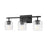 Z-Lite Landon 3 Light Vanity, Matte Black/Clear Ribbed - 7515-3V-MB