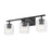 Z-Lite Landon 3 Light Vanity, Matte Black/Clear Ribbed