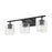 Z-Lite Landon 3 Light Vanity, Matte Black/Clear Ribbed