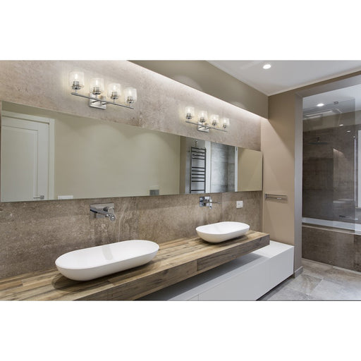 Z-Lite Landon 4 Light Vanity, Brushed Nickel/Clear Ribbed