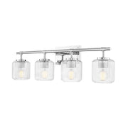 Z-Lite Landon 4 Light Vanity, Chrome/Clear Ribbed - 7515-4V-CH