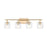 Z-Lite Landon 4 Light Vanity, Modern Gold/Clear Ribbed