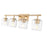 Z-Lite Landon 4 Light Vanity, Modern Gold/Clear Ribbed