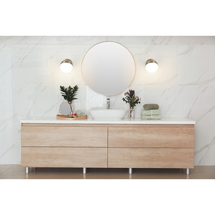 Z-Lite Realm Sphere 1 Light 8.5" Wall Sconce, Brushed Nickel/Matte Opal