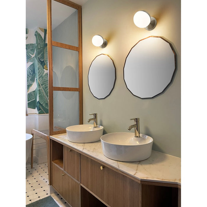 Z-Lite Realm Sphere 1 Light 8.5" Wall Sconce, Brushed Nickel/Matte Opal