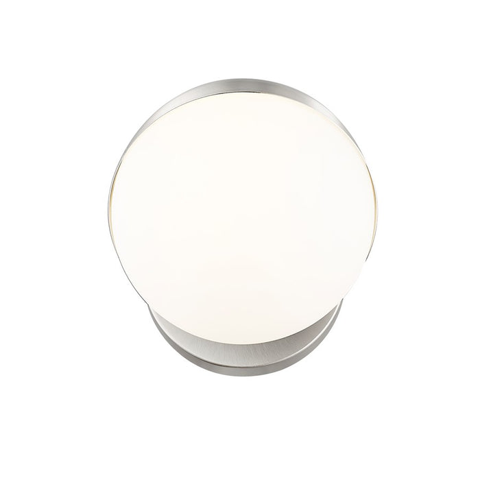 Z-Lite Realm Sphere 1 Light 8.5" Wall Sconce, Brushed Nickel/Matte Opal