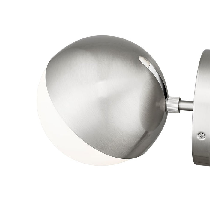 Z-Lite Realm Sphere 1 Light 8.5" Wall Sconce, Brushed Nickel/Matte Opal