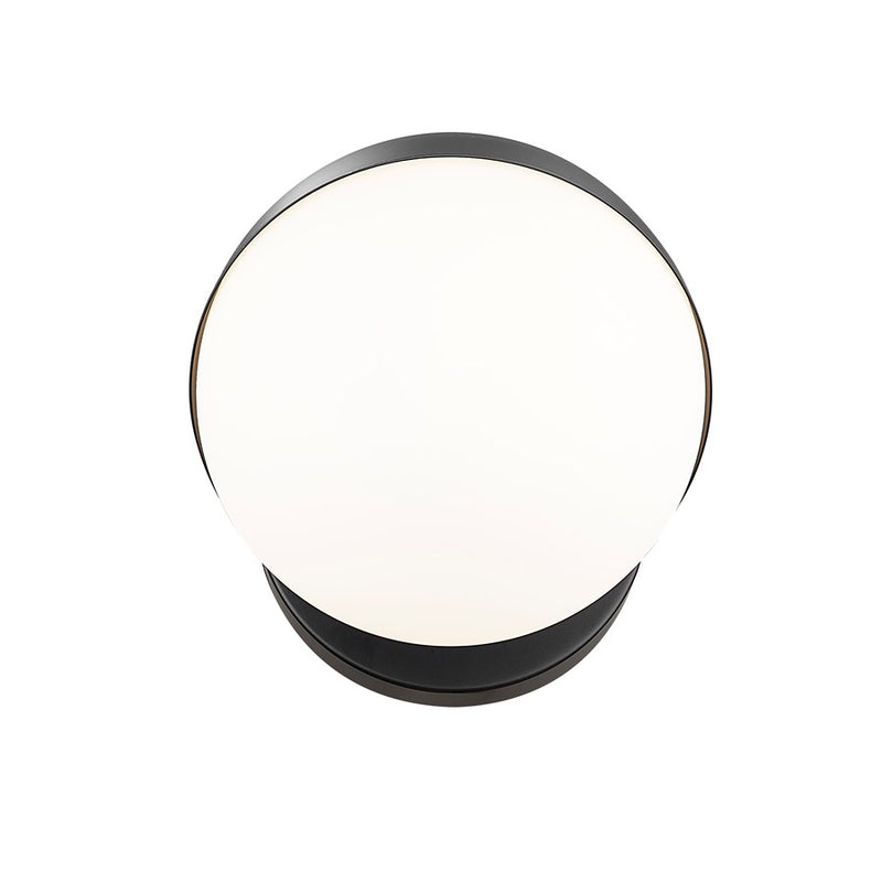 Z-Lite Realm Sphere 1 Light 8.5" Wall Sconce, Matte Black/Matte Opal