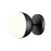 Z-Lite Realm Sphere 1 Light 8.5" Wall Sconce, Matte Black/Matte Opal