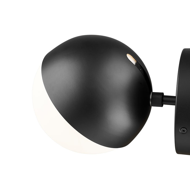 Z-Lite Realm Sphere 1Lt 8.5" Wall Sconce, Matte Black/Matte Opal