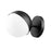 Z-Lite Realm Sphere 1 Light 8.5" Wall Sconce, Matte Black/Matte Opal