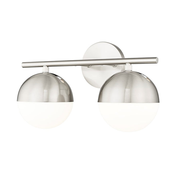 Z-Lite Realm Sphere 2 Light 7.5" Vanity, Brushed Nickel/Matte Opal