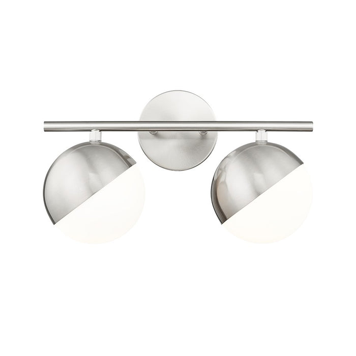 Z-Lite Realm Sphere 2 Light 7.5" Vanity, Brushed Nickel/Matte Opal