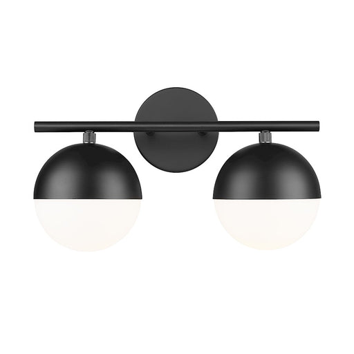 Z-Lite Realm Sphere 2 Light 7.5" Vanity, Matte Black/Matte Opal - 7517-2V-MB