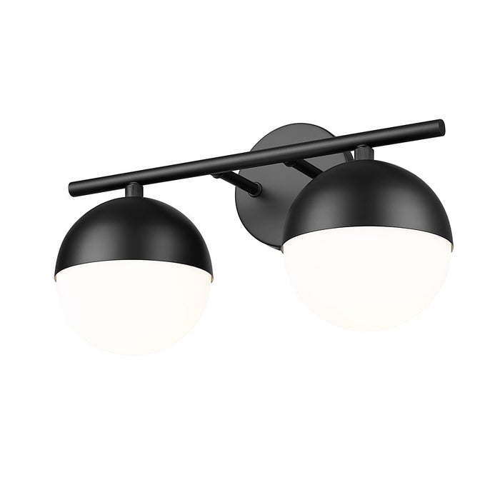 Z-Lite Realm Sphere 2 Light 7.5" Vanity, Matte Black/Matte Opal