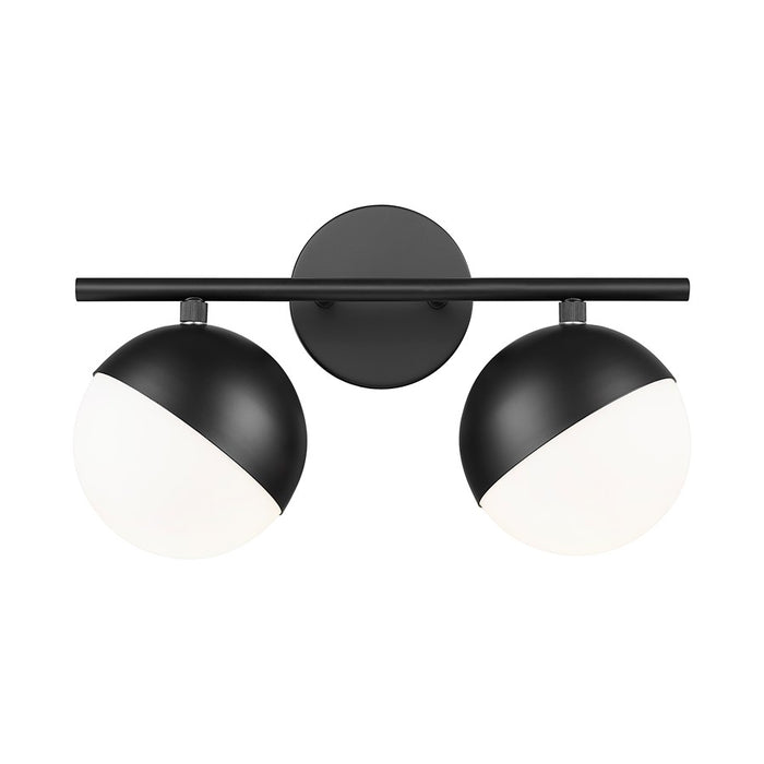 Z-Lite Realm Sphere 2 Light 7.5" Vanity, Matte Black/Matte Opal