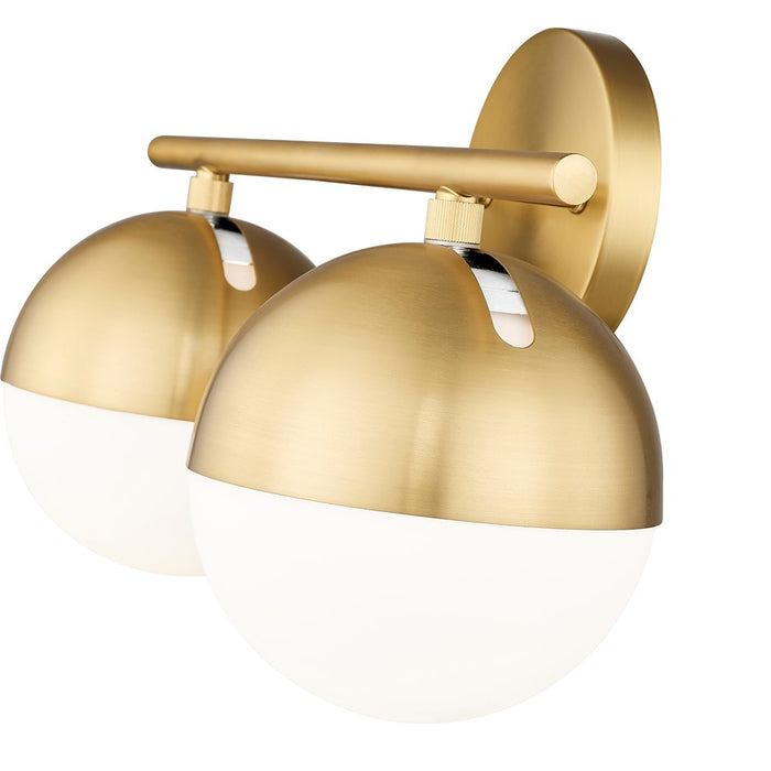 Z-Lite Realm Sphere 2 Light 7.5" Vanity, Modern Gold/Matte Opal