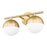Z-Lite Realm Sphere 2 Light 7.5" Vanity, Modern Gold/Matte Opal