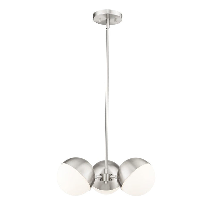 Z-Lite Realm Sphere 3 Light 17.25" Chandelier, Brushed Nickel/Matte Opal - 7517-3BN