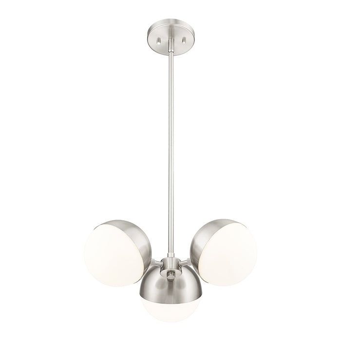 Z-Lite Realm Sphere 3 Light 17.25" Chandelier, Brushed Nickel/Matte Opal