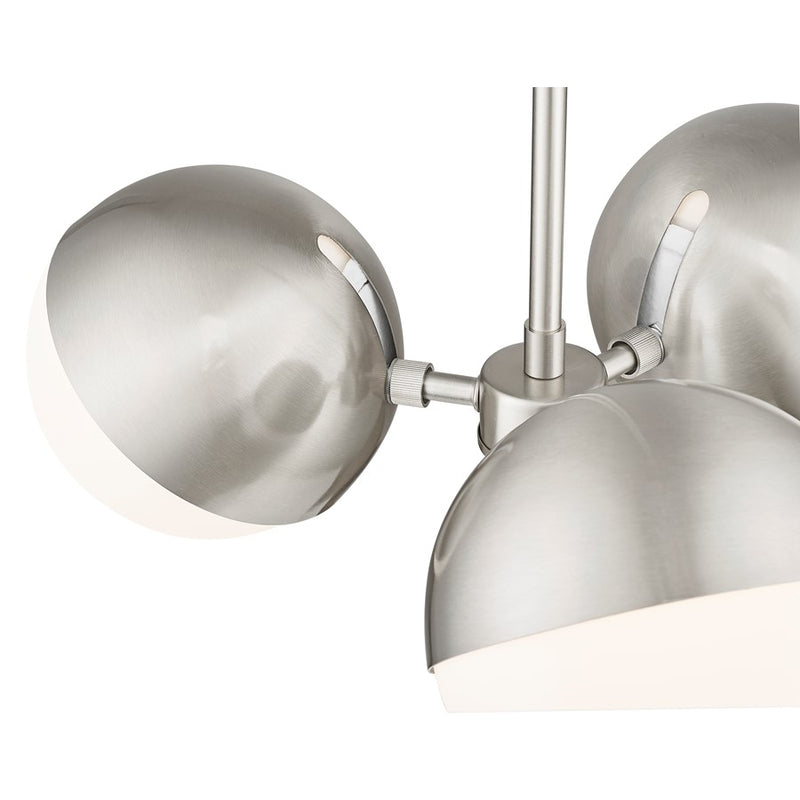 Z-Lite Realm Sphere 3 Light 17.25" Chandelier, Brushed Nickel/Matte Opal