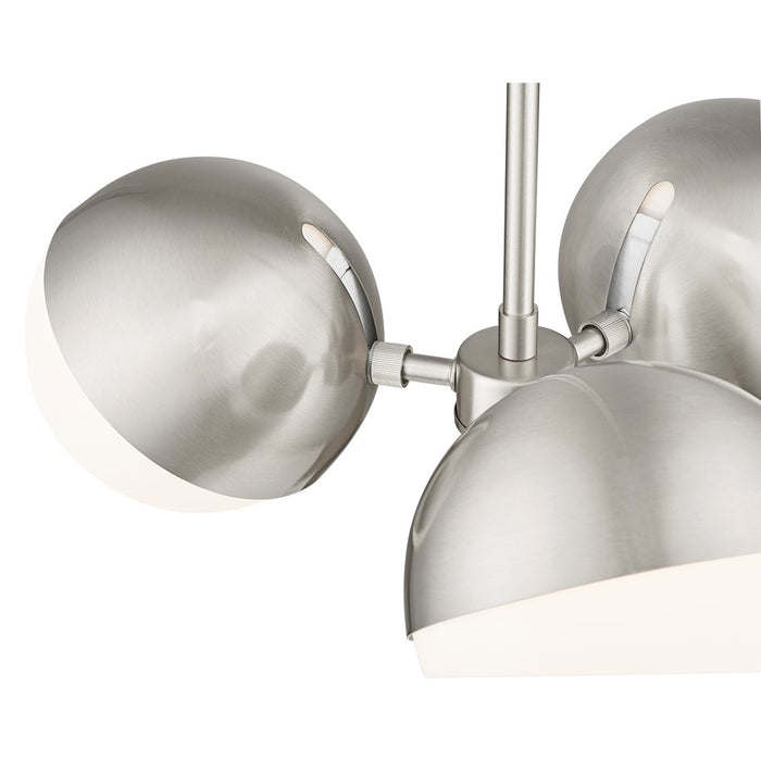 Z-Lite Realm Sphere 3 Light 17.25" Chandelier, Brushed Nickel/Matte Opal