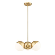 Z-Lite Realm Sphere 3Lt 17.25" Chandelier, Modern Gold/Matte Opal - 7517-3MGLD