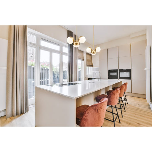 Z-Lite Realm Sphere 3Lt 17.25" Chandelier, Modern Gold/Matte Opal