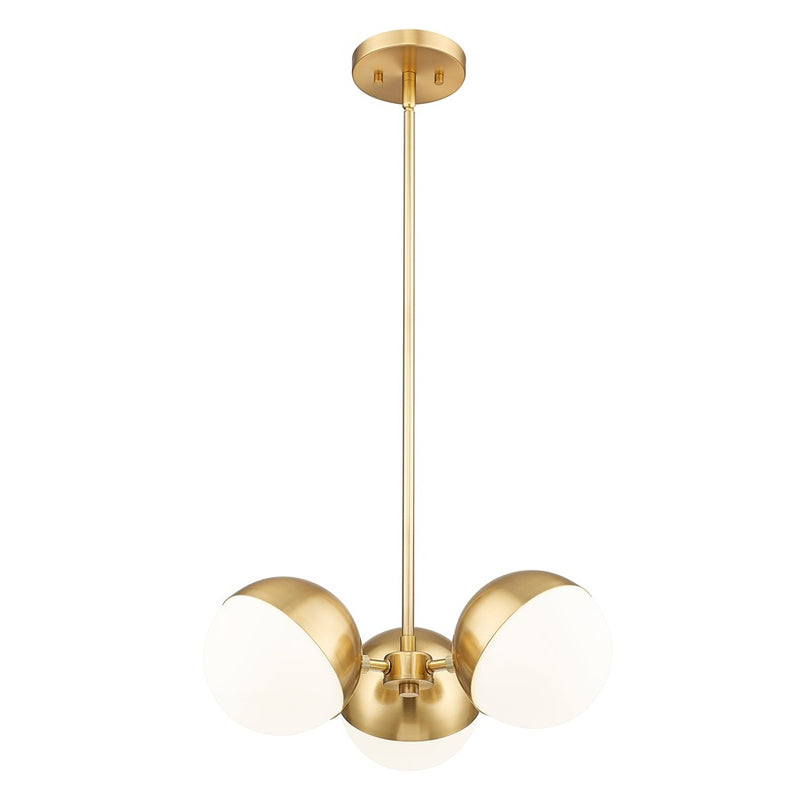 Z-Lite Realm Sphere 3 Light 17.25" Chandelier, Modern Gold/Matte Opal