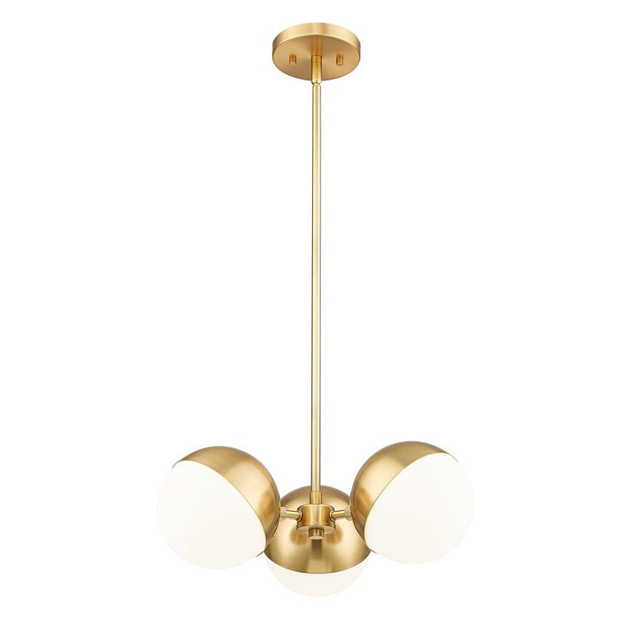 Z-Lite Realm Sphere 3 Light 17.25" Chandelier, Modern Gold/Matte Opal