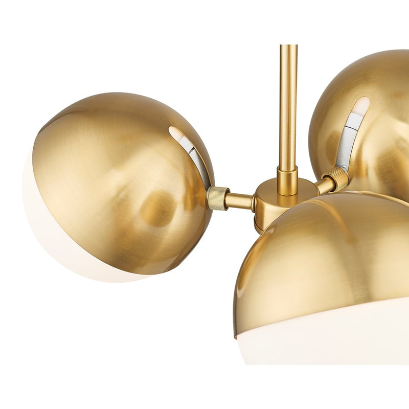 Z-Lite Realm Sphere 3 Light 17.25" Chandelier, Modern Gold/Matte Opal