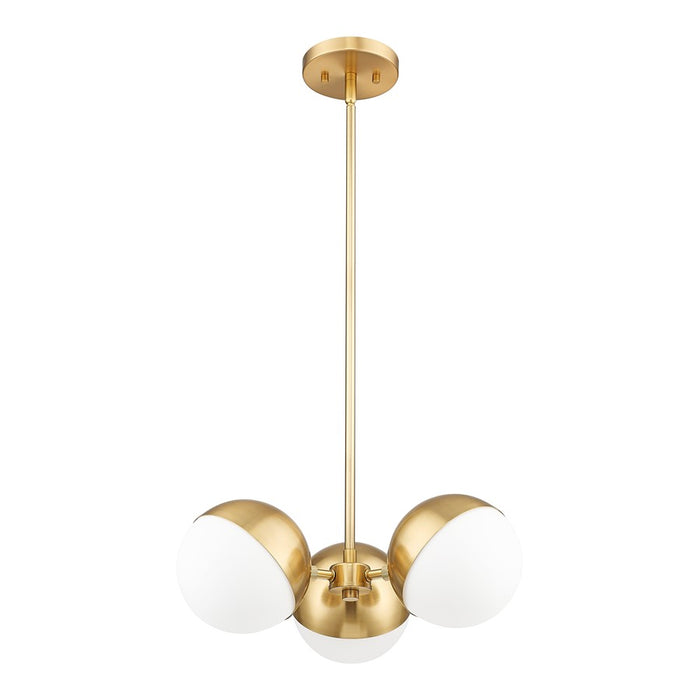 Z-Lite Realm Sphere 3 Light 17.25" Chandelier, Modern Gold/Matte Opal