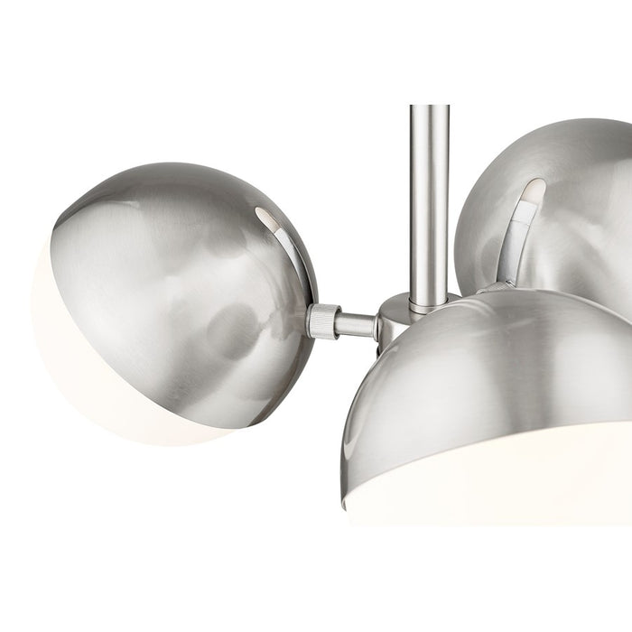 Z-Lite Realm Sphere 3Lt 17.25" Semi Flush Mount, Nickel/Opal