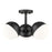 Z-Lite Realm Sphere 3Lt 17.25" Semi Flush Mount, Black/Opal - 7517-3SF-MB