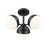 Z-Lite Realm Sphere 3 Light 17.25" Semi Flush Mount, Black/Opal