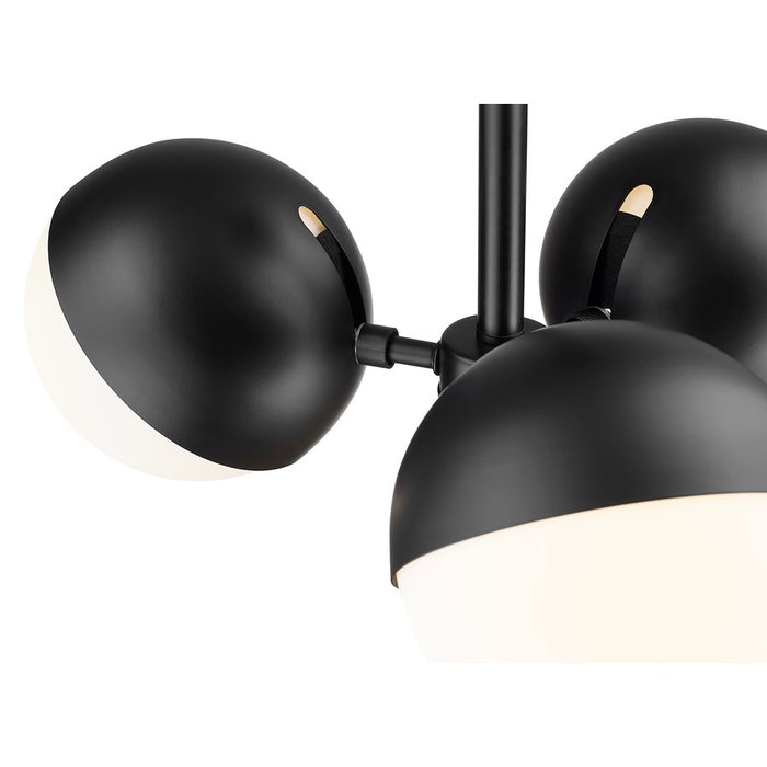 Z-Lite Realm Sphere 3Lt 17.25" Semi Flush Mount, Black/Opal