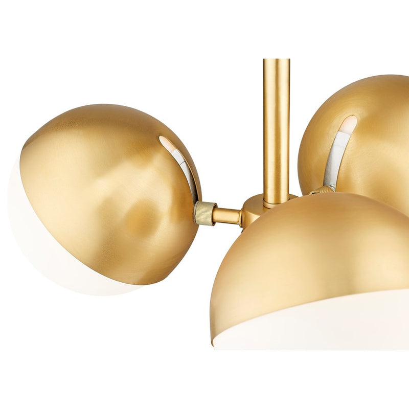 Z-Lite Realm Sphere 3 Light 17.25" Semi Flush Mount, Gold/Opal