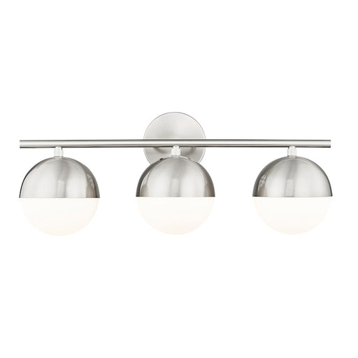 Z-Lite Realm Sphere 3 Light 7.5" Vanity, Brushed Nickel/Matte Opal - 7517-3V-BN