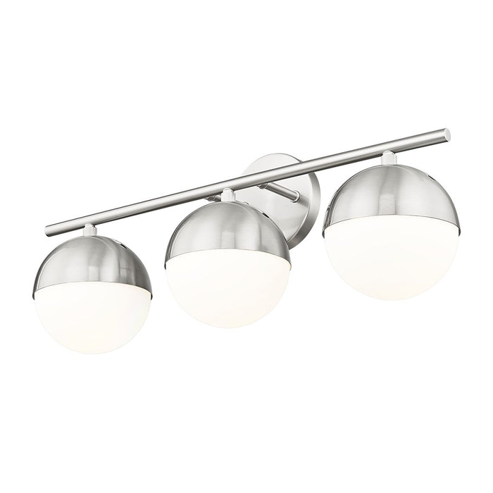 Z-Lite Realm Sphere 3 Light 7.5" Vanity, Brushed Nickel/Matte Opal