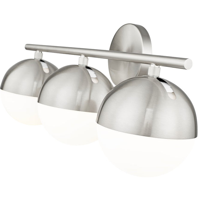 Z-Lite Realm Sphere 3 Light 7.5" Vanity, Brushed Nickel/Matte Opal