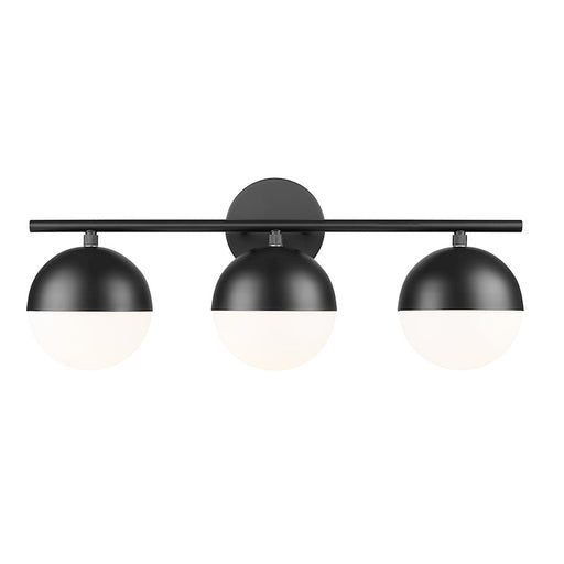 Z-Lite Realm Sphere 3 Light 7.5" Vanity, Matte Black/Matte Opal - 7517-3V-MB